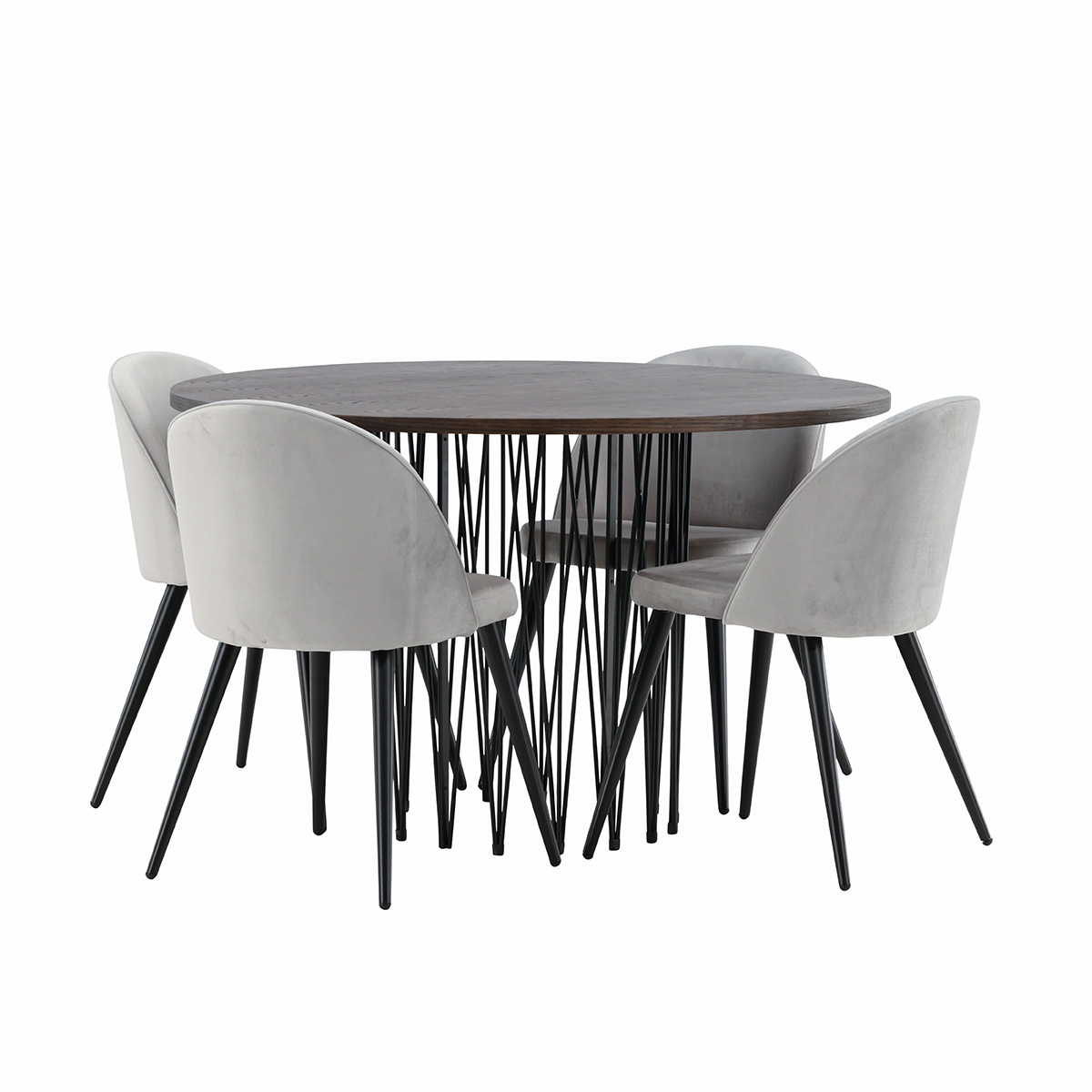 Matgrupp furniture/fashion Stone med 4 Velvet Stolar