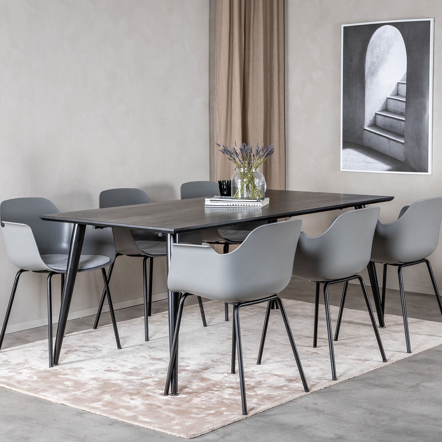 Matgrupp Venture Home Dipp med 6 Comfort Plastic stolar