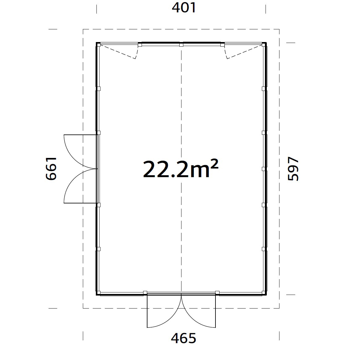 Isabella 22,2 m2 WTDIP Impregnerad transparent