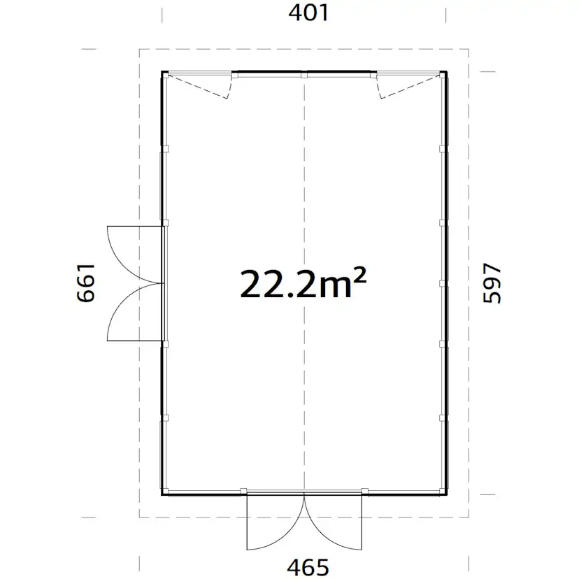Isabella 22,2 m2 WTDIP Impregnerad transparent