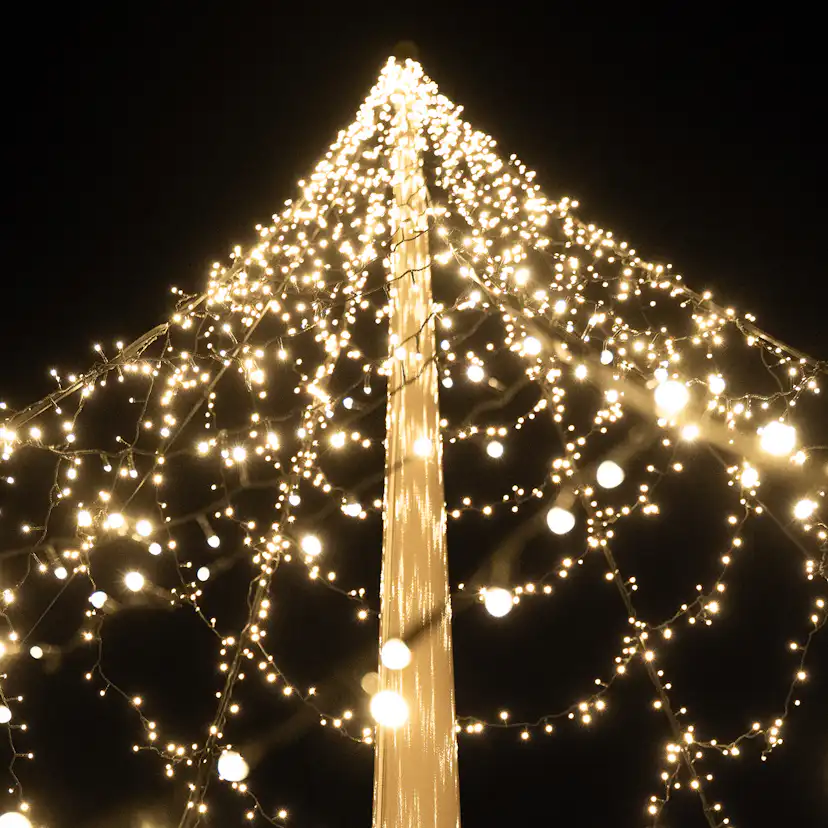 Flaggstångsbelysning Glimma 10 m 2000 LED DUOLED med app 10m, 2000 ljuskällor, DUOLED