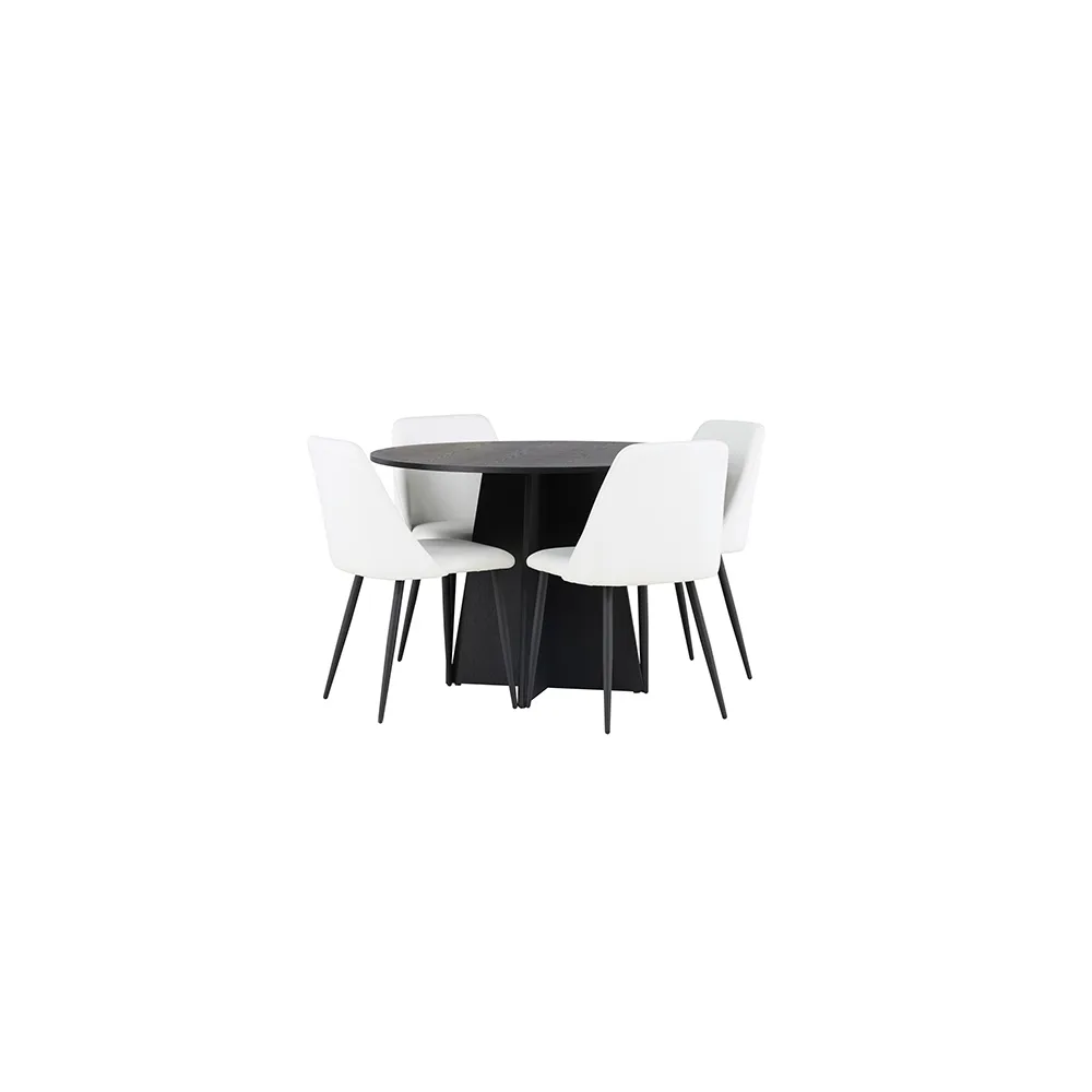 Matgrupp Venture Home Bootcut Ø110 cm med 4 st Night stolar