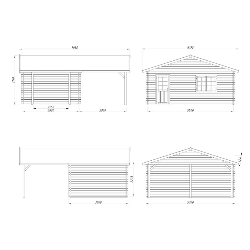 Roger 19,0+16,2 m2 kit WTDIP Impregnerad transparent