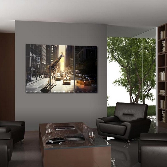 Tavla Arkiio Giraff I Den Stora Staden