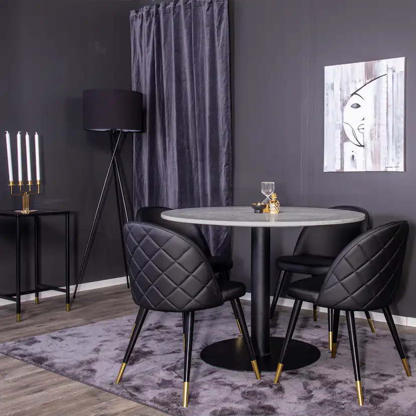 Matgrupp Venture Home Roxanna med 4 Valentina Stolar Läder