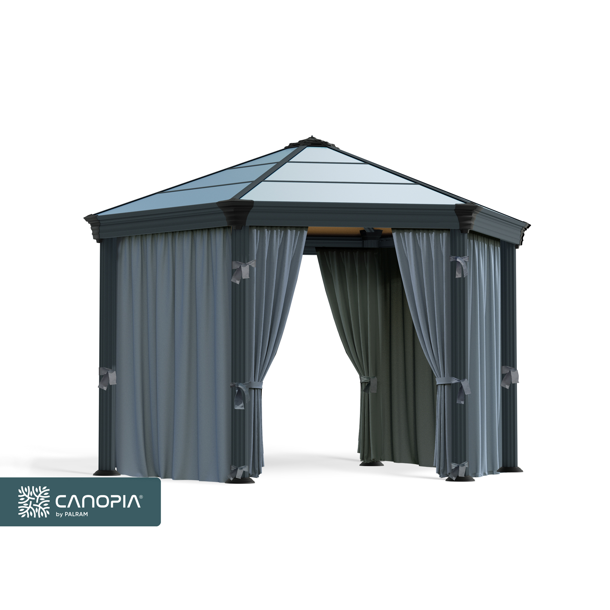 Gardinset Canopia by Palram Grå Till Monaco & Roma Paviljong 2,3 x 2,2 m