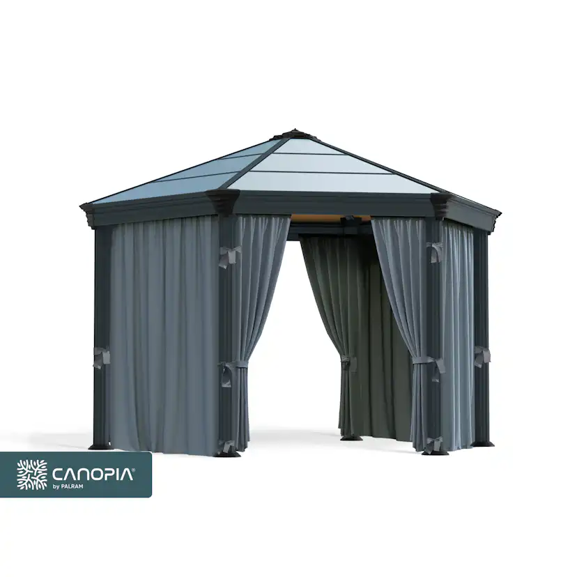 Gardinset Canopia by Palram Grå Till Monaco & Roma Paviljong 2,3 x 2,2 m