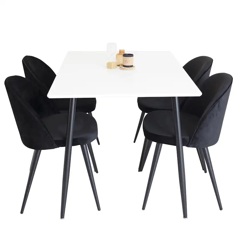 Matgrupp Venture Home Pobbie med 4 Stolar Valentina Sammet