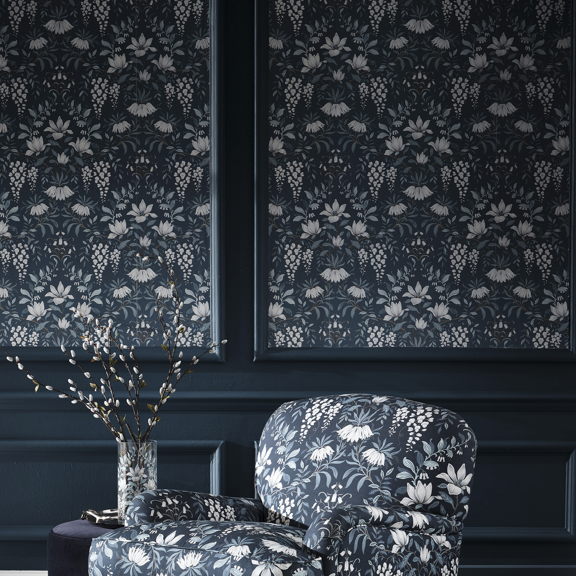 Tapet Laura Ashley Parterre Dark Seaspray