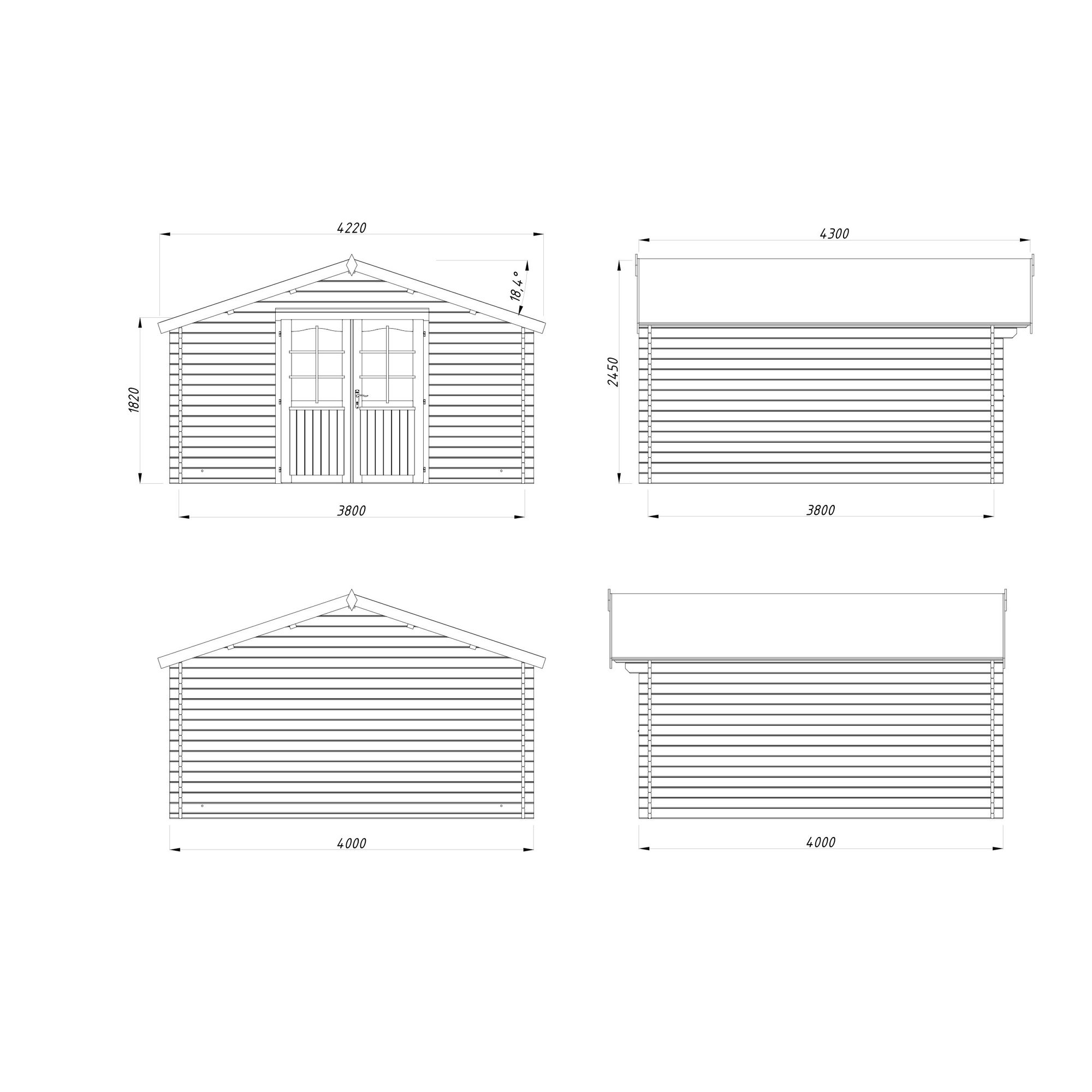 Lotta 13,9 m2 Impregnerad transparent