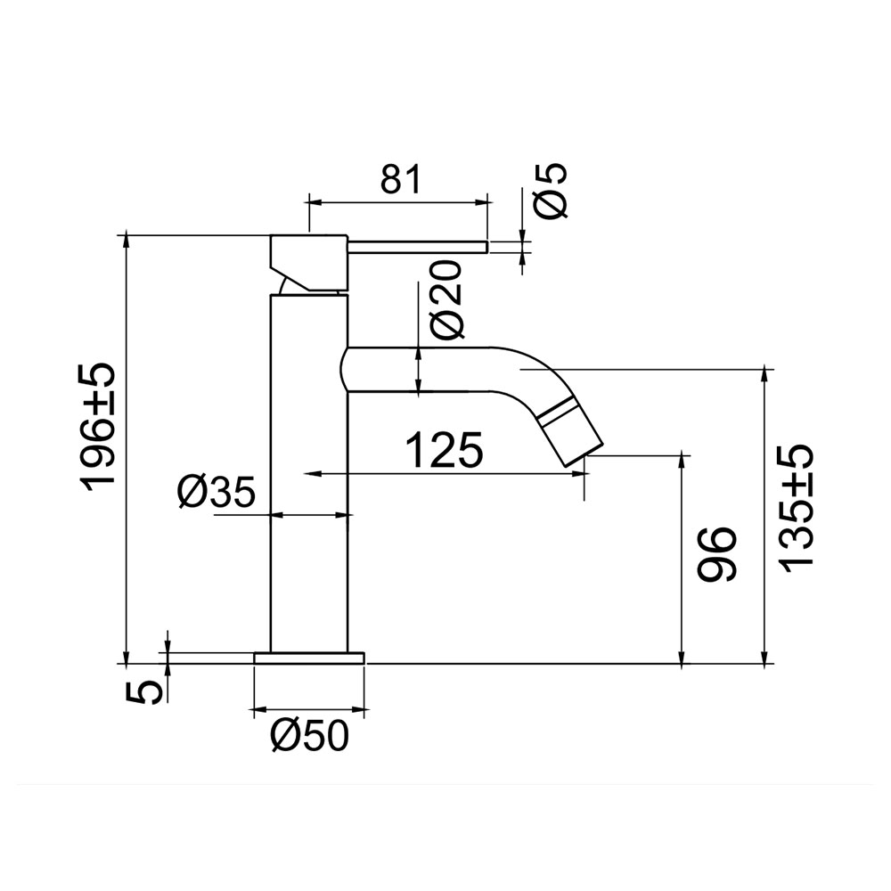 Tvättställsblandare Scandtap Steel Voyage Medium