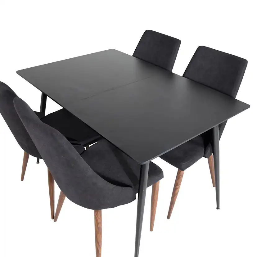 Matgrupp Venture Home Silvia med Iläggsskiva och 4 Laura Stolar