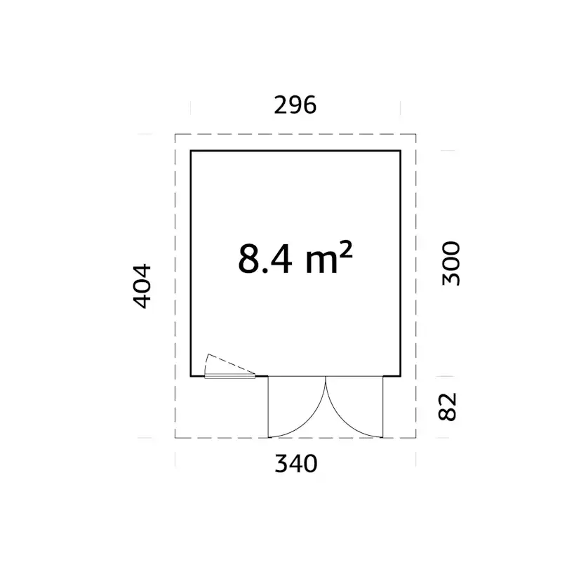 Stuga Palmako Aurelia 8,9 m² (inv. 8,4 m²)