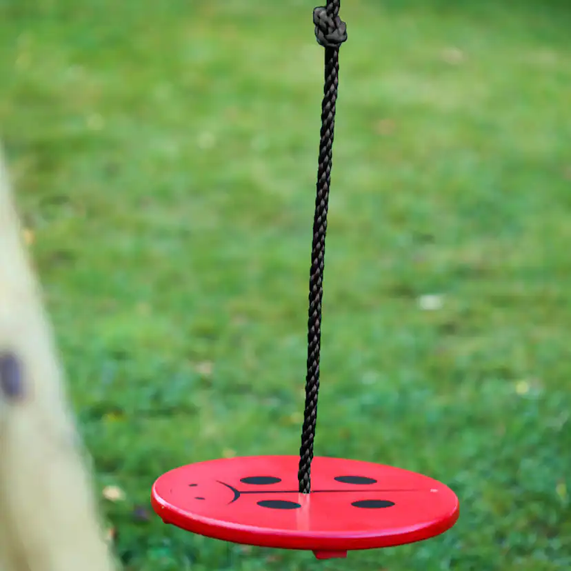 Gunga Nyckelpiga röd/svart 30x30x1,8cm rep=180cm FSC (A)