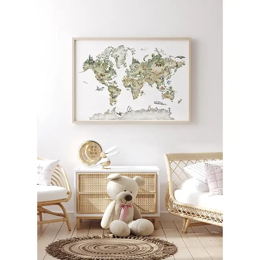 Poster Gallerix Animal World Map