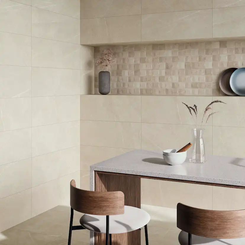 Klinker Tenfors Bellevue Ivory Marmor Matt 60x60 cm