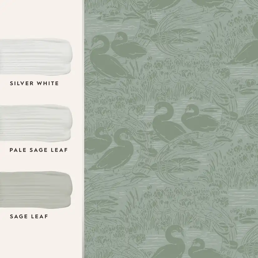 Tapet Laura Ashley Swans Jade Grön 118472