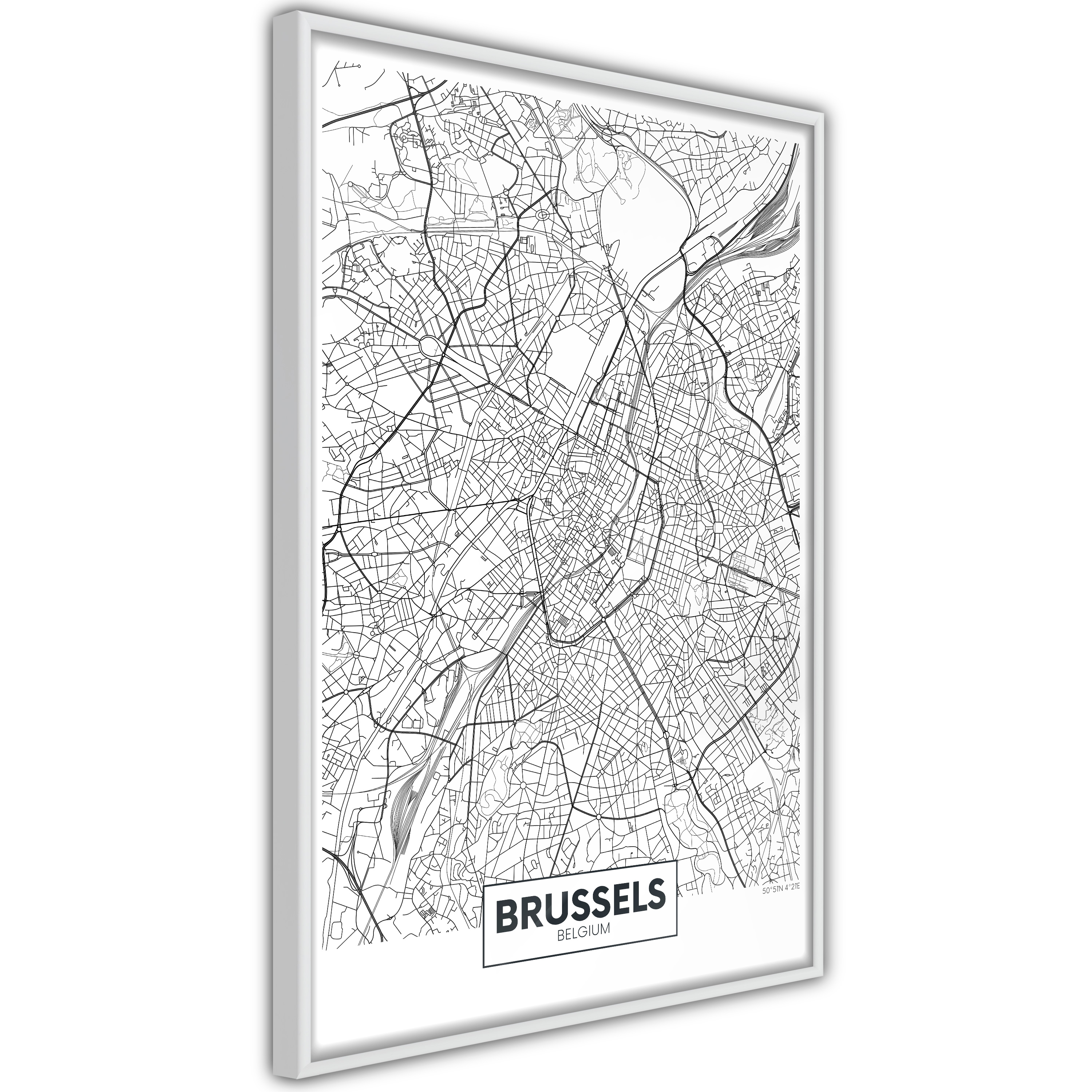 Poster Artgeist Affisch Map of Brussels