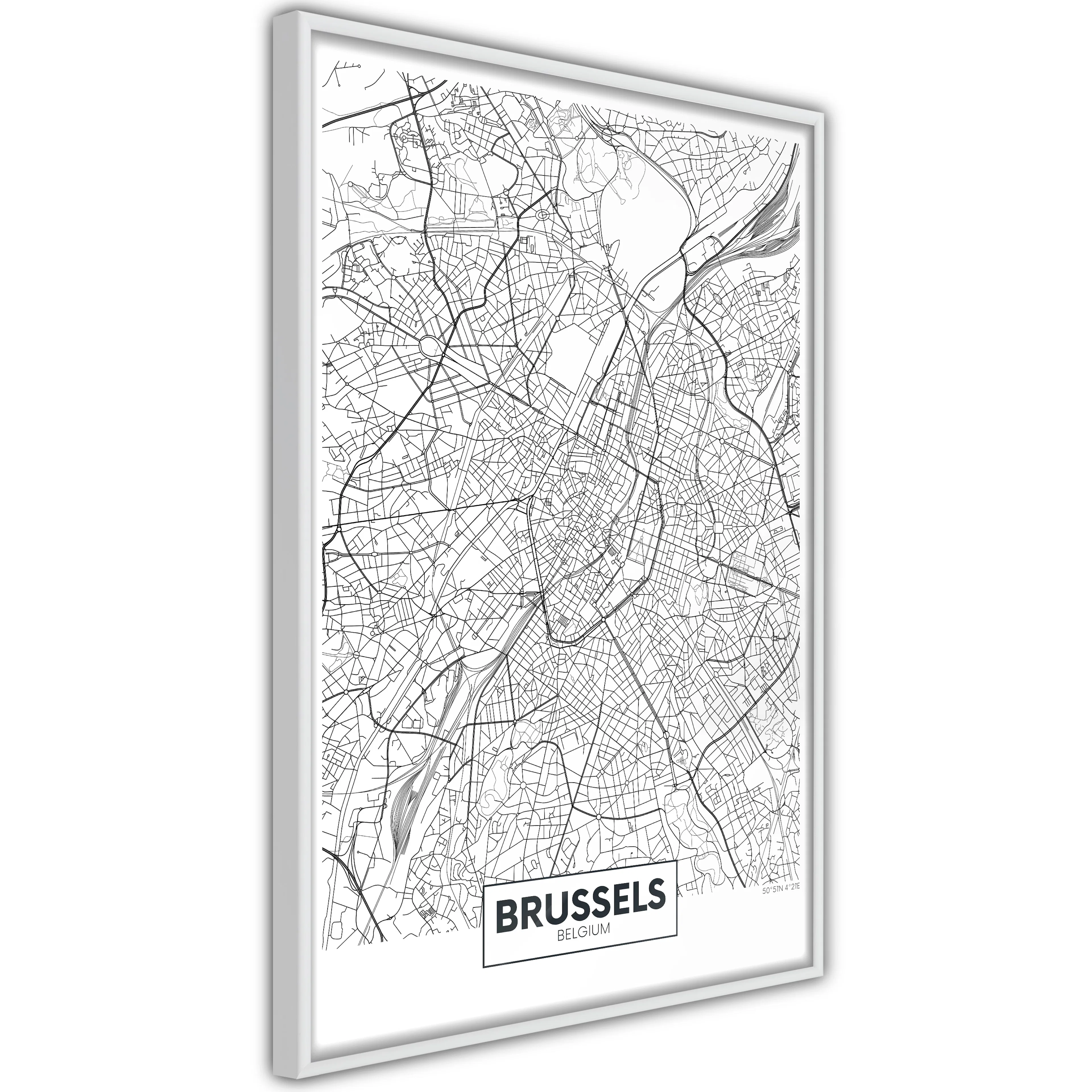 Poster Artgeist Affisch Map of Brussels