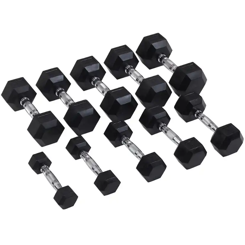 Hexhantel Master Fitness Gummi/Krom 37,5kg