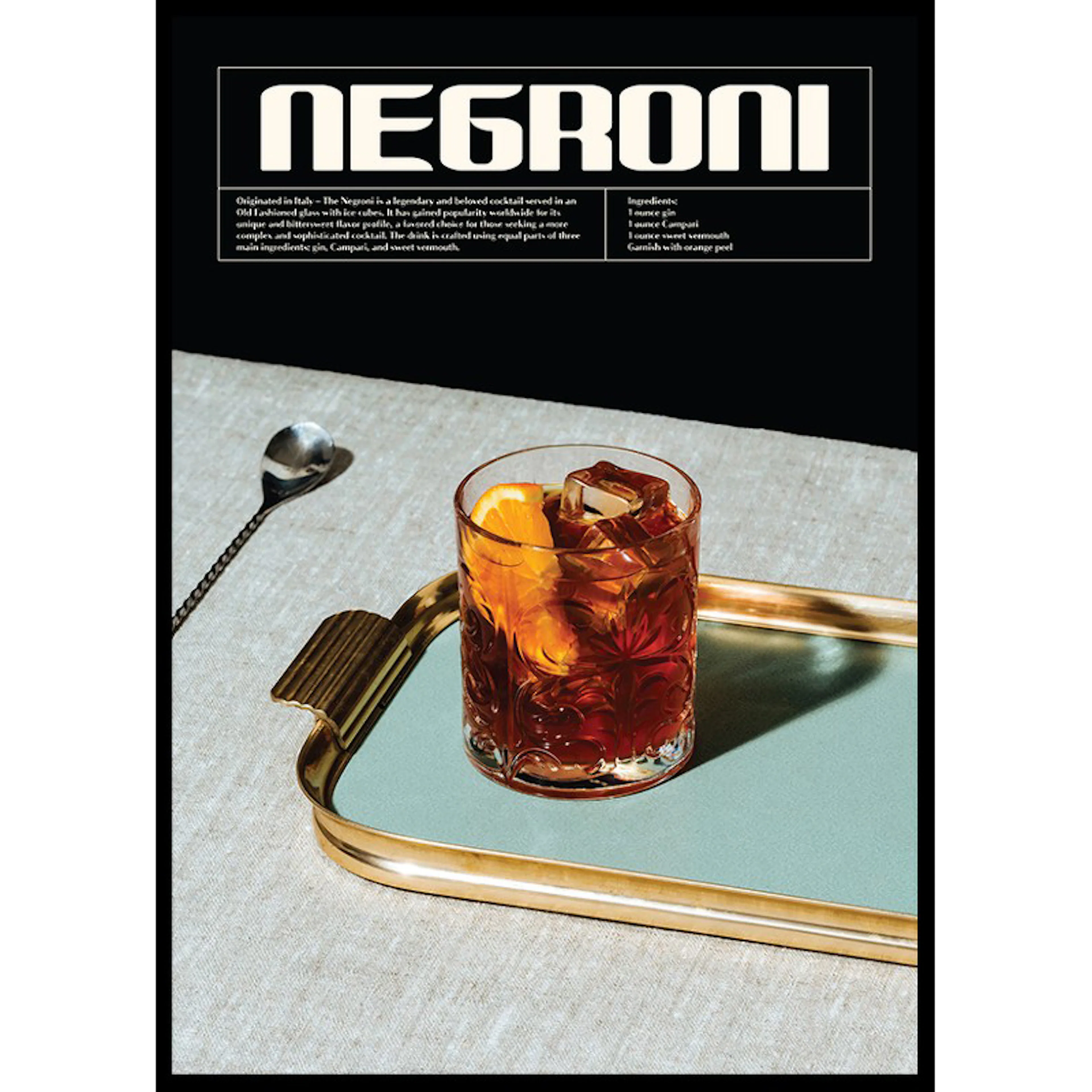 This Is Negroni Cocktail No1 50x70 50x70 cm