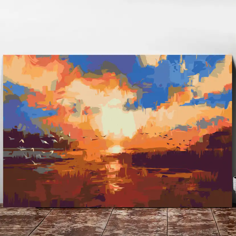 Gör-det-själv Målningar Arkiio Sunset on the Lake