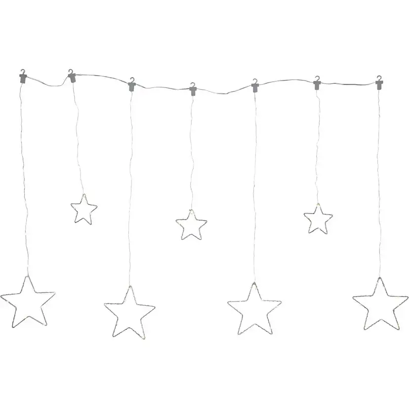Ljusgardin Star Trading Dew Drop Snowflake Hängande Gardinslinga med Stjärnor LED