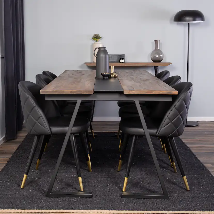 Matgrupp Venture Home Jane med 6 Valentina Stolar Mörk Teak