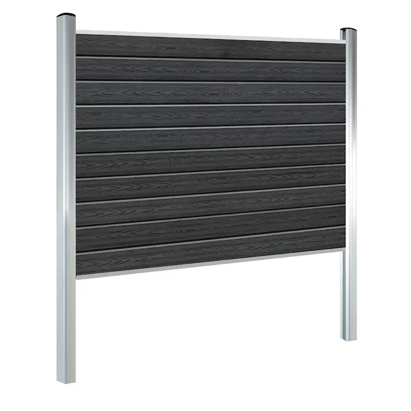 Startset Kirkedal K100 med 2 Aluminium Stolpar, Topp/bottenskena och K1 Staketprofiler