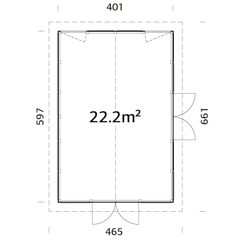 Isabella 22,2 m2 WTDIP Impregnerad transparent