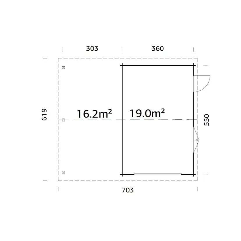 Roger 19,0+16,2 m2 kit WTDIP Impregnerad transparent