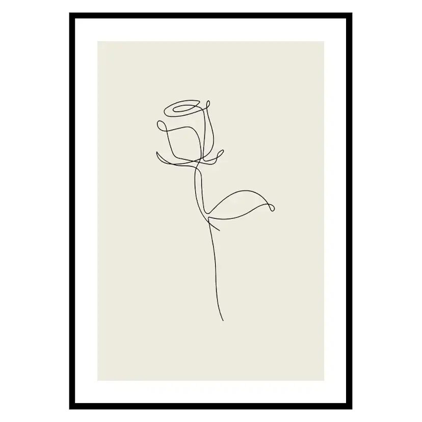 Poster Gallerix Line Art Rose