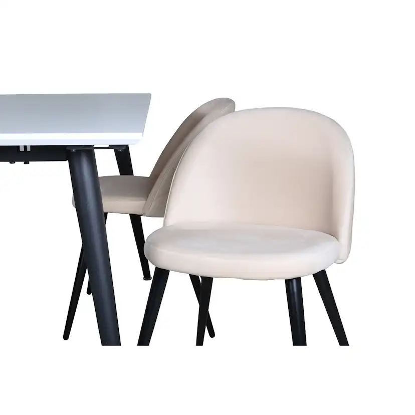 Matgrupp Venture Home Jolie med 4 Valentina Stitcthes Stolar Sammet