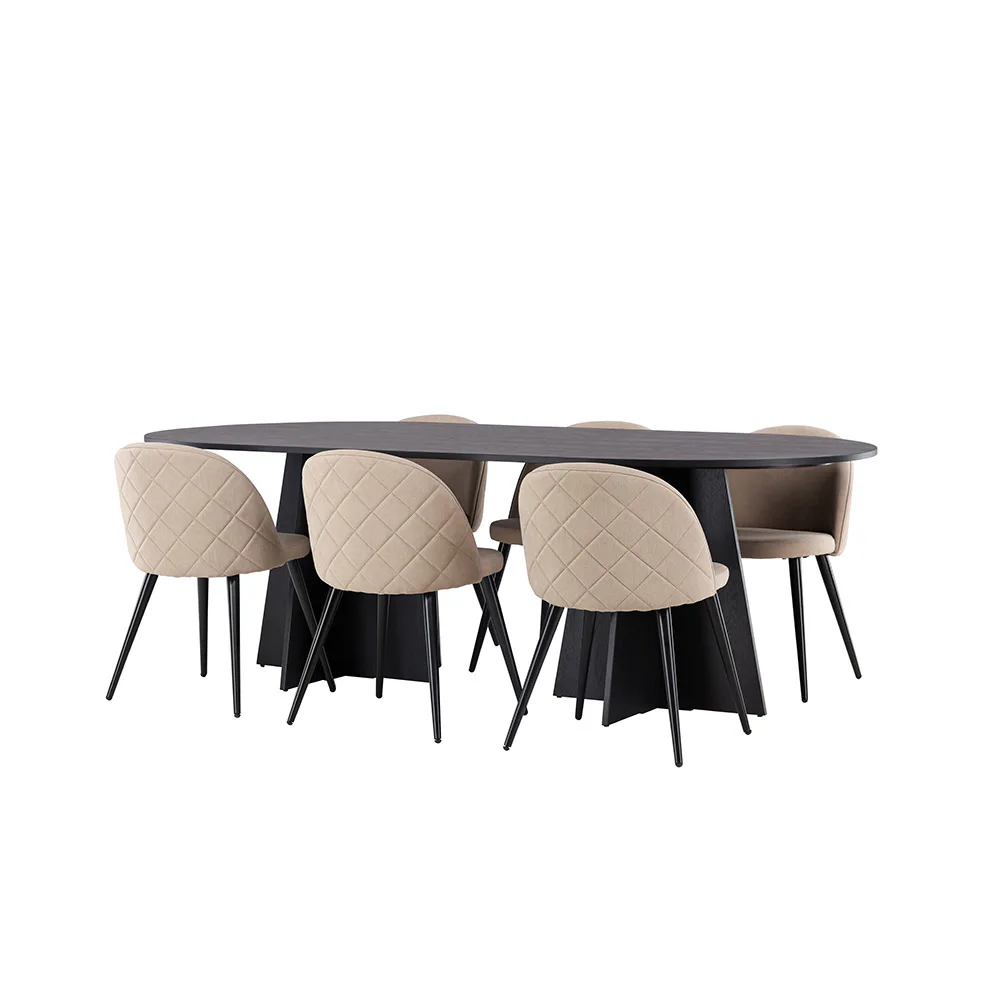 Matgrupp Venture Home Bootcut Oval med 6 Velvet Stolar