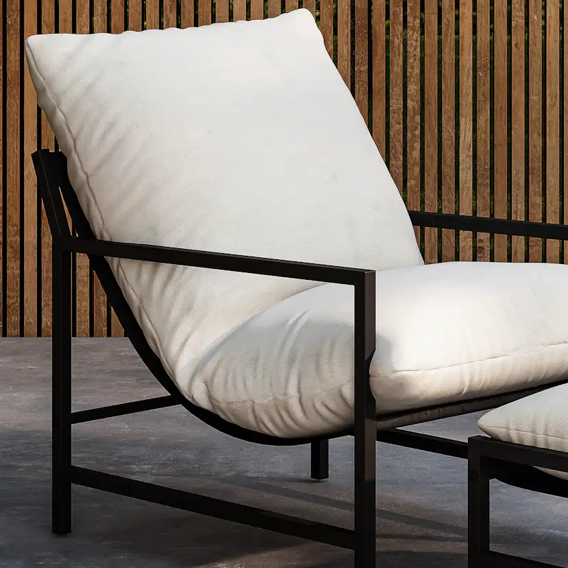 Corso Lounge Chair - Black / Beige Svart