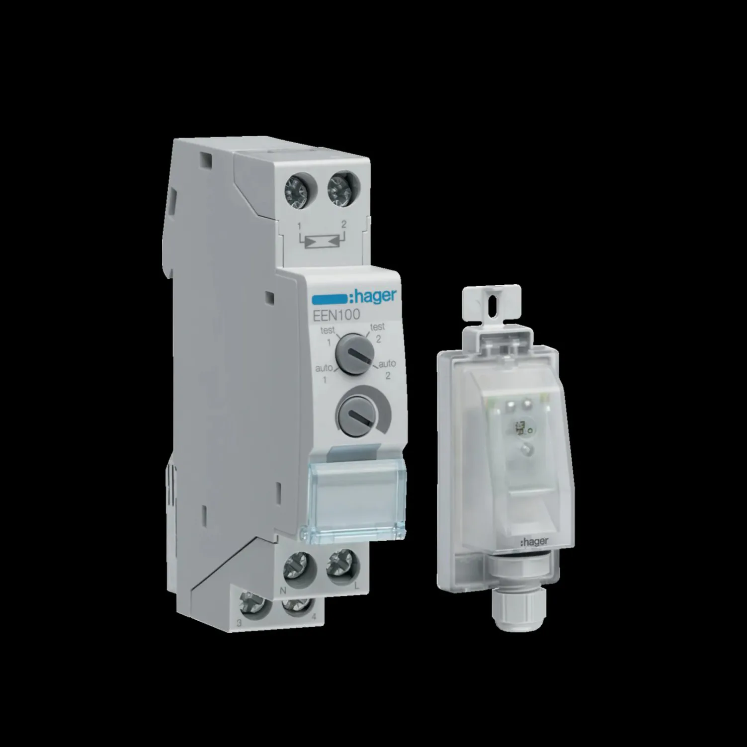 Ljusrelä Hager DIN-skiva med Utvändig Sensor 230 V AC 1 VXL 1 Modul