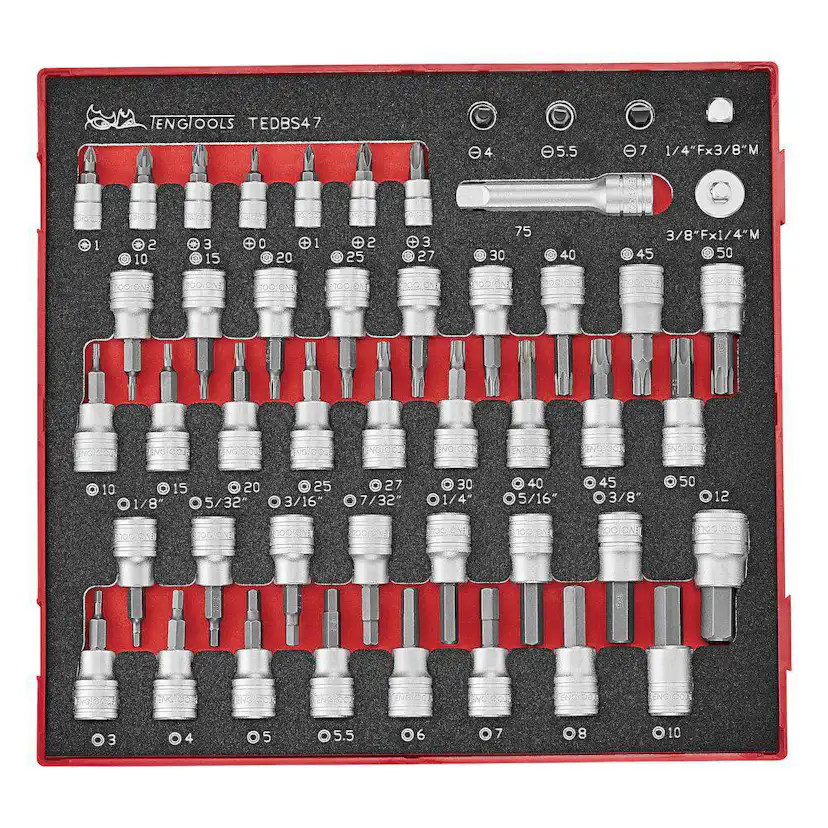 Hylsbitssats Teng Tools 1/4–3/8-fäste TEDBS47