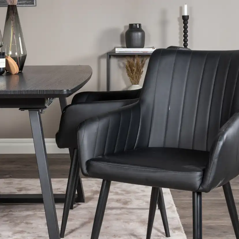 Inca Extentiontable - Black top / black Legs +Comfort - Dini Svart/Svart