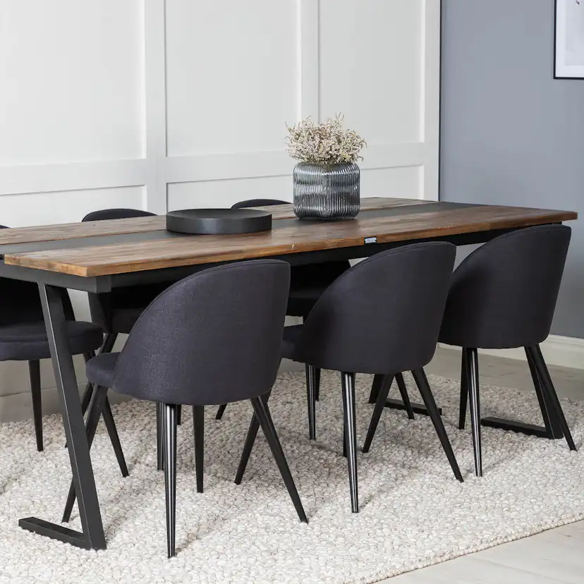 Matgrupp Venture Home Jane med 6 Valentina Stolar Polyestertyg