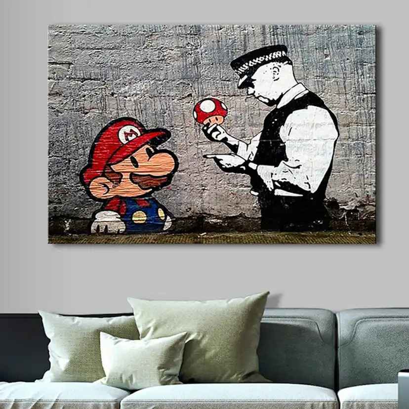 Tavla Arkiio Mario and Cop By Banksy