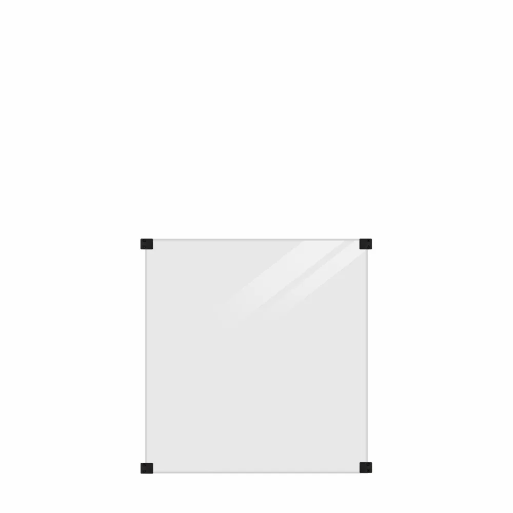 Glasstaket PLUS Laminerat till Runda Stolpar 90 x 91 cm Rökigt Gråsvart Glas