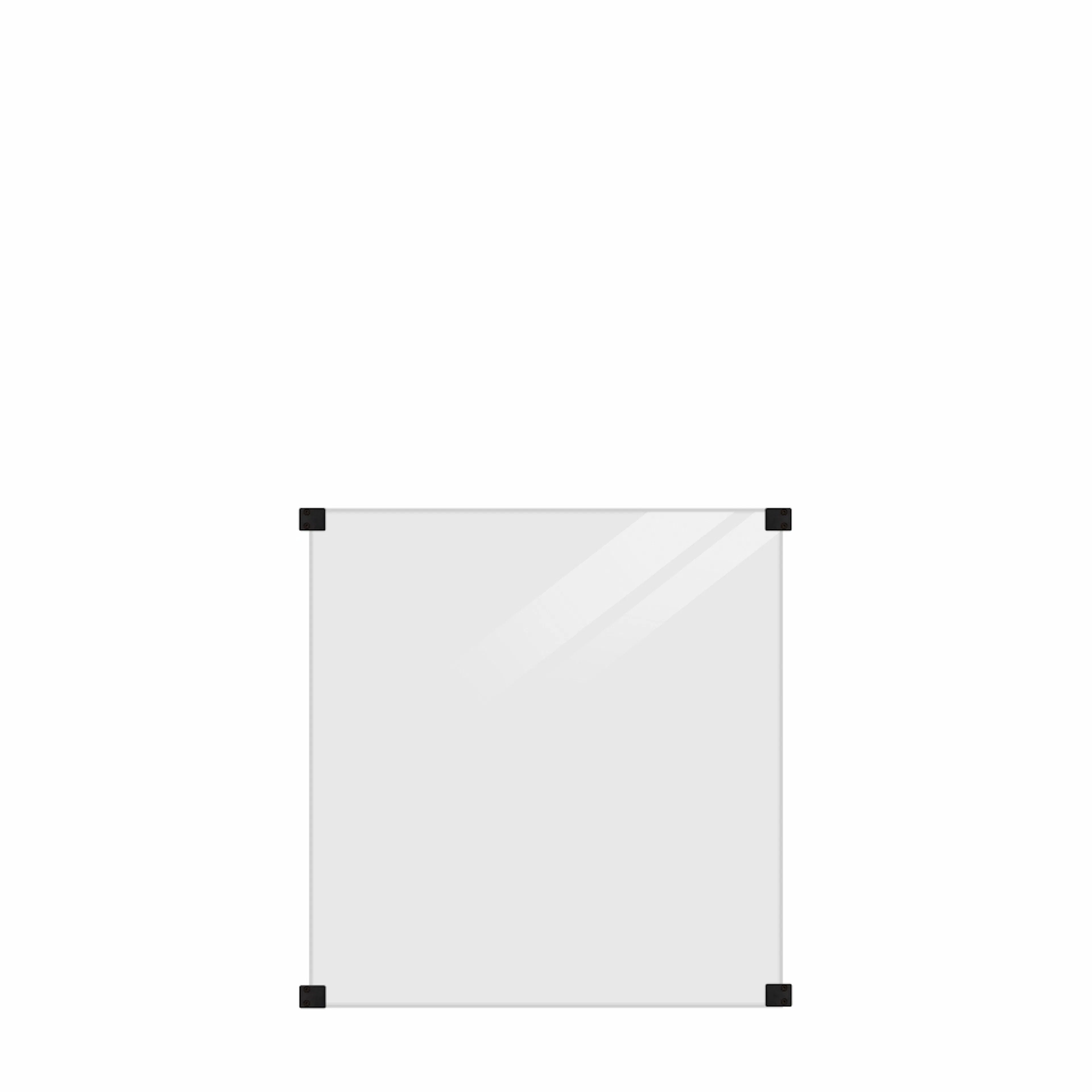 Glasstaket PLUS Laminerat till Runda Stolpar 90 x 91 cm Rökigt Gråsvart Glas