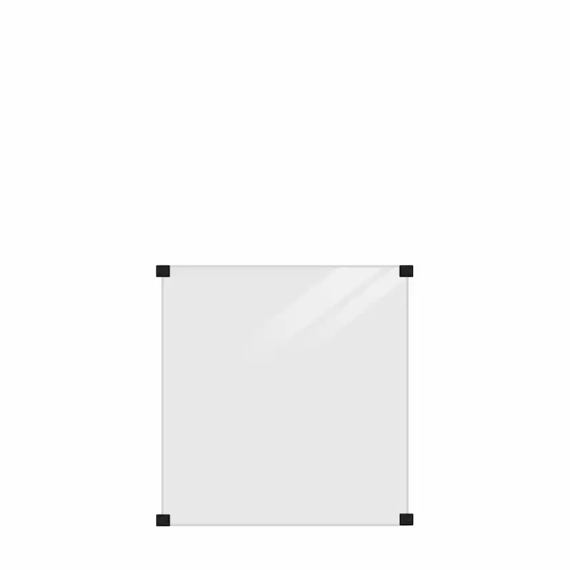 Glasstaket PLUS Laminerat till Runda Stolpar 90 x 91 cm Rökigt Gråsvart Glas