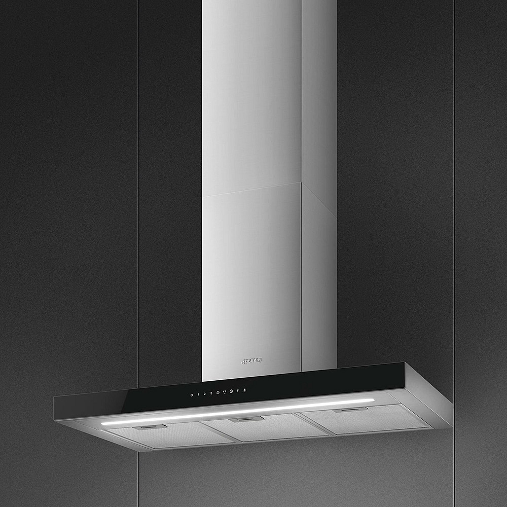 Vägghängd Köksfläkt Smeg KBT9L4VN Rostfri Design med LED och Touchkontroll