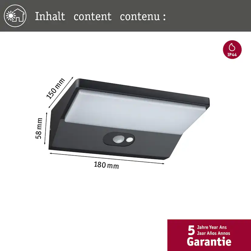 Fasadbelysning LED Paulmann Ronea IP44 230V