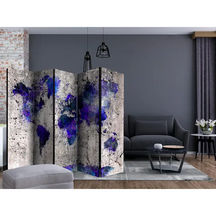 Rumsavdelare Arkiio World Map Ink Blots II 225x172 cm