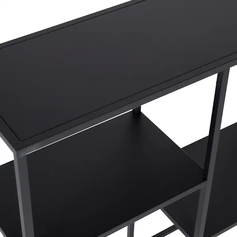 Avlastningsbord Venture Home Svart Staal med Öppet Hyllsystem i Pulverlackerat Stål