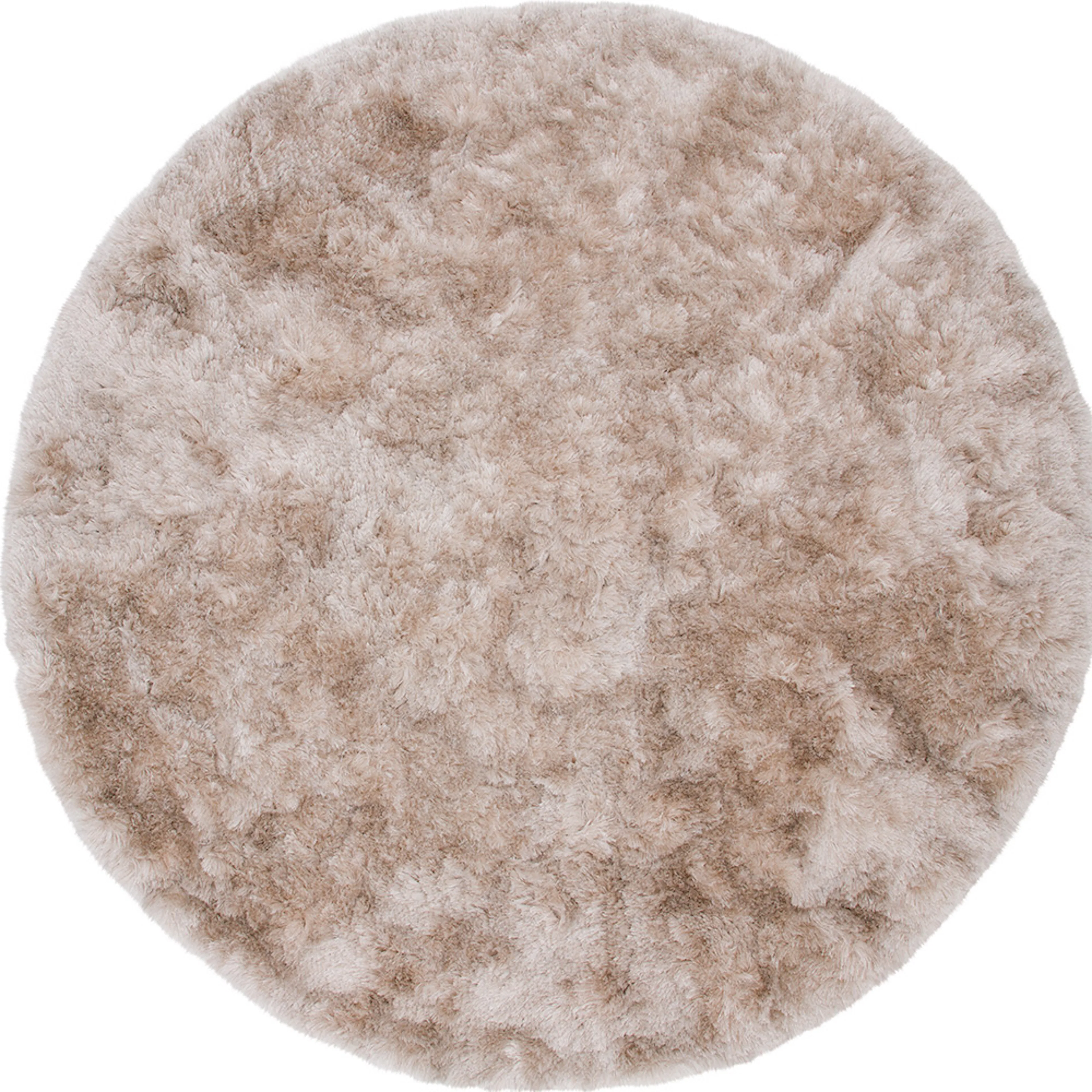Shiva Shaggy Carpet ø200cm Champagne Guld, Mått: 200x200 cm