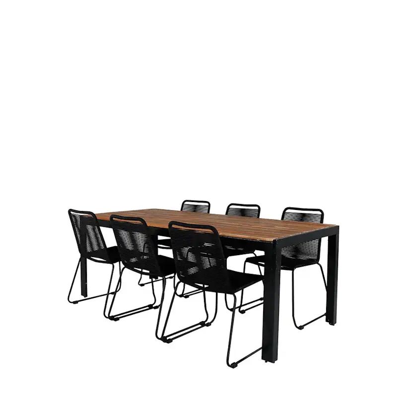 BoisDiningtable205*90cm-LindosStackingChair-LatteRope_6 Beige