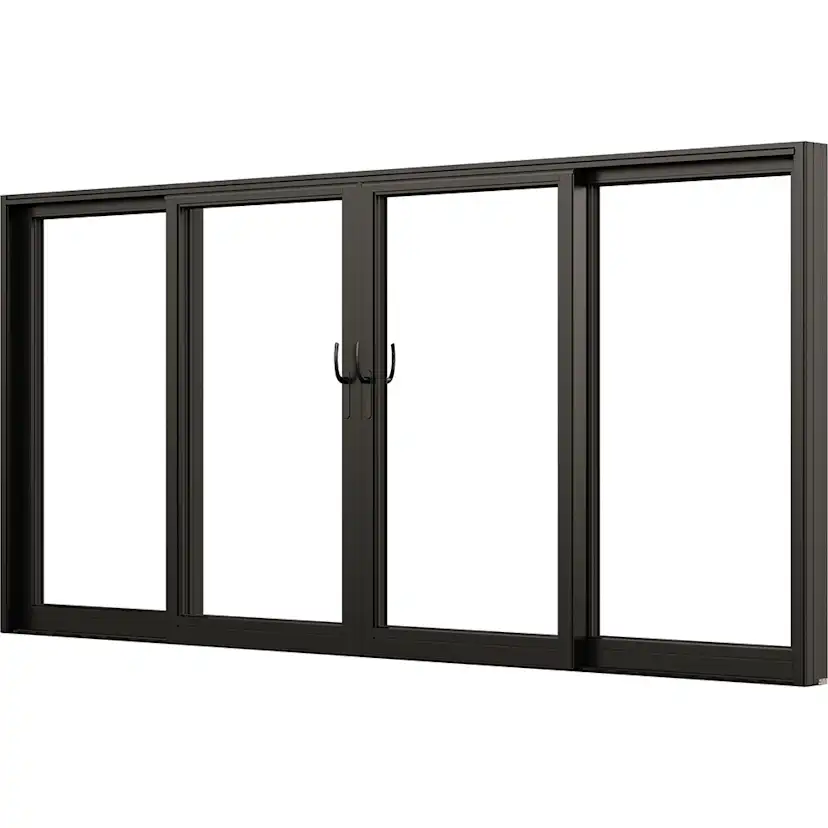 Parskjutdörr NorDan NTech Aluminium 4-Delad BlackLine Svart